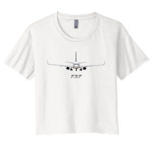 Airline Jet 737 Aircraft Passenger Aircraft Women's Crop Top Tee