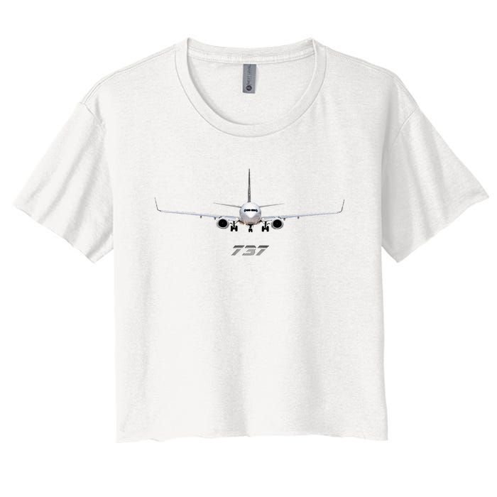 Airline Jet 737 Aircraft Passenger Aircraft Women's Crop Top Tee