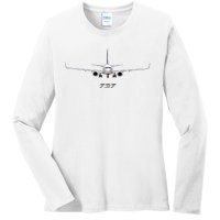 Airline Jet 737 Aircraft Passenger Aircraft Ladies Long Sleeve Shirt