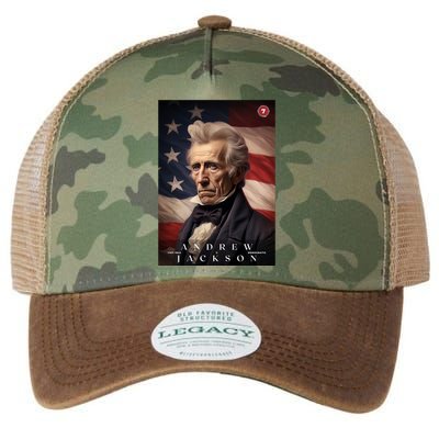 Andrew Jackson 7th President Of The United States Portrait Legacy Tie Dye Trucker Hat