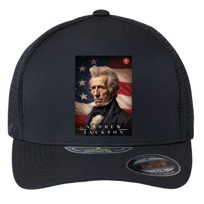 Andrew Jackson 7th President Of The United States Portrait Flexfit Unipanel Trucker Cap