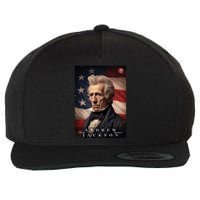 Andrew Jackson 7th President Of The United States Portrait Wool Snapback Cap
