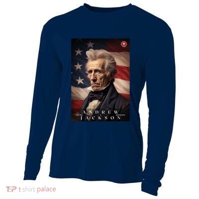 Andrew Jackson 7th President Of The United States Portrait Cooling Performance Long Sleeve Crew