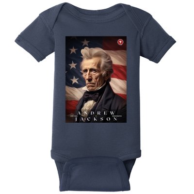 Andrew Jackson 7th President Of The United States Portrait Baby Bodysuit