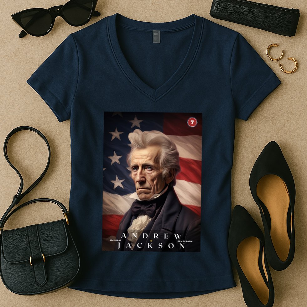Andrew Jackson 7th President Of The United States Portrait Women's V-Neck T-Shirt