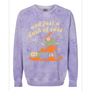 And Just A Dash Of Sass Baby Halloween Witch Colorblast Crewneck Sweatshirt