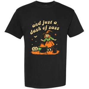 And Just A Dash Of Sass Baby Halloween Witch Garment-Dyed Heavyweight T-Shirt