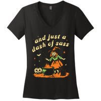 And Just A Dash Of Sass Baby Halloween Witch Women's V-Neck T-Shirt