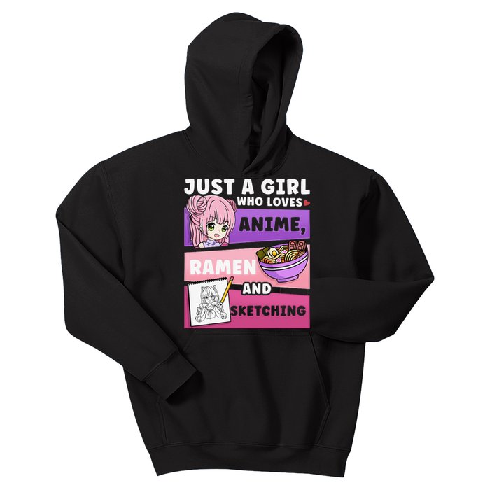 Anime Just a Who Loves Anime Ra and Sketching Kids Hoodie