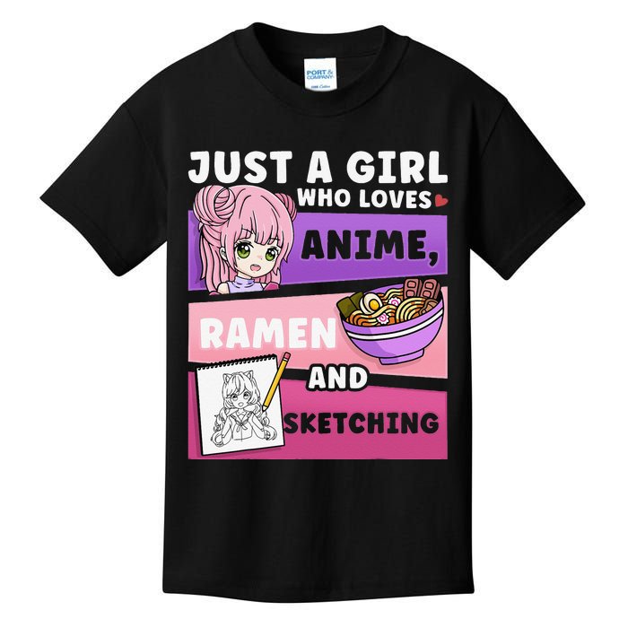 Anime Just a Who Loves Anime Ra and Sketching Kids T-Shirt