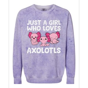 Axolotl  Just a  Who Loves Axolotls  Colorblast Crewneck Sweatshirt