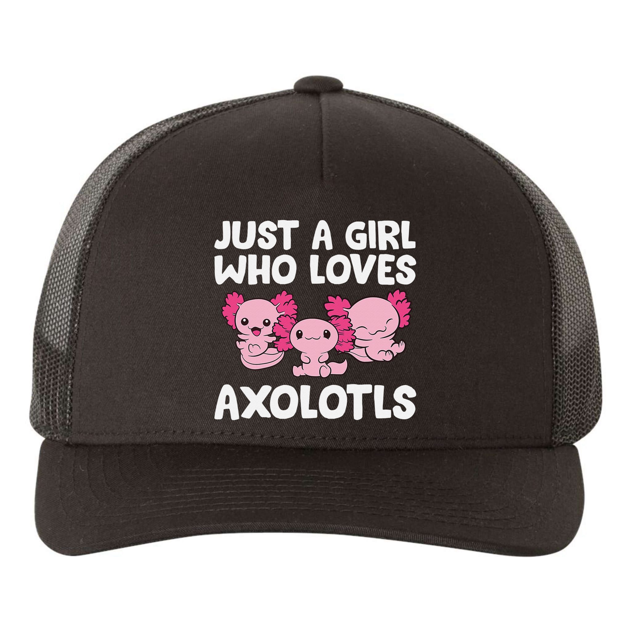 Axolotl  Just a  Who Loves Axolotls  Yupoong Adult 5-Panel Trucker Hat