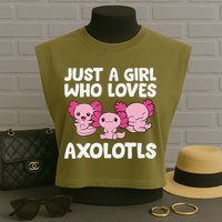 Axolotl  Just a  Who Loves Axolotls  Garment-Dyed Women's Muscle Tee