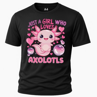 Axolotl Just A Girl Who Loves Axolotls Cooling Performance Crew T-Shirt