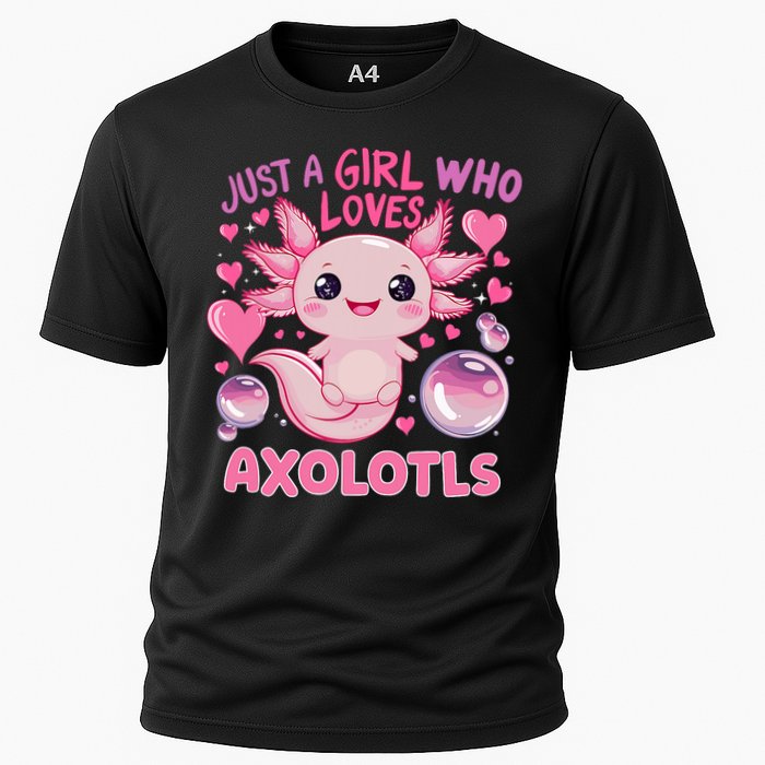 Axolotl Just A Girl Who Loves Axolotls Cooling Performance Crew T-Shirt