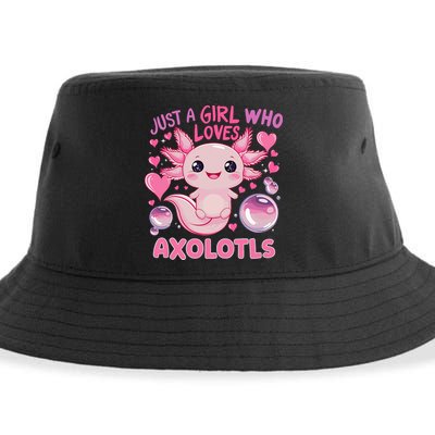 Axolotl Just A Girl Who Loves Axolotls Sustainable Bucket Hat