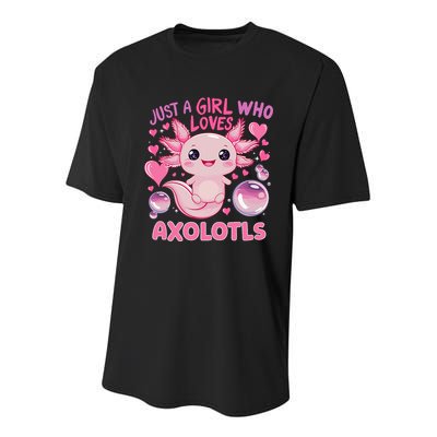 Axolotl Just A Girl Who Loves Axolotls Youth Performance Sprint T-Shirt