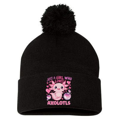 Axolotl Just A Girl Who Loves Axolotls Pom Pom 12in Knit Beanie