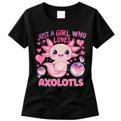 Axolotl Just A Girl Who Loves Axolotls Womens T-Shirt