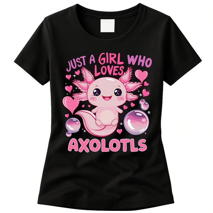 Axolotl Just A Girl Who Loves Axolotls Womens T-Shirt