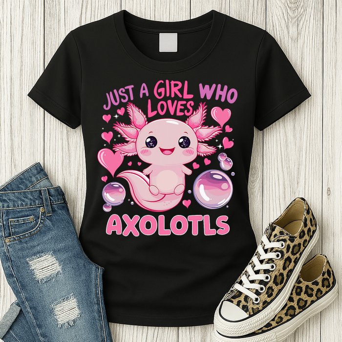 Axolotl Just A Girl Who Loves Axolotls Womens T-Shirt