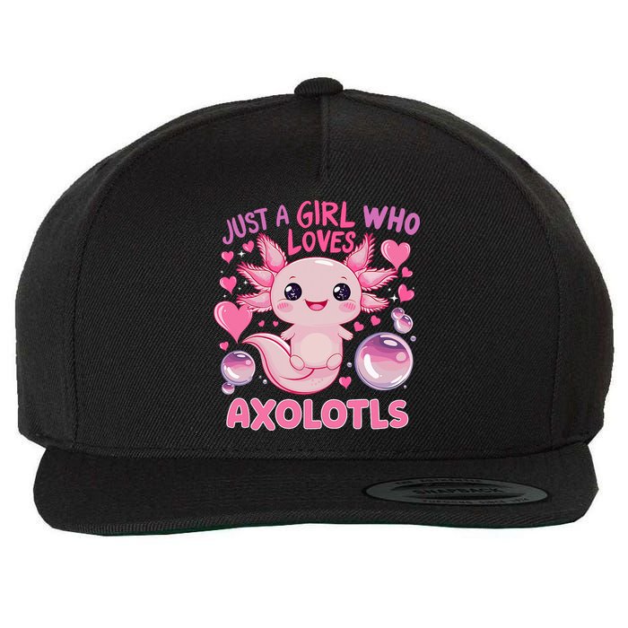 Axolotl Just A Girl Who Loves Axolotls Wool Snapback Cap