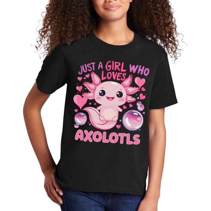 Axolotl Just A Girl Who Loves Axolotls Kids T-Shirt