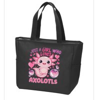 Axolotl Just A Girl Who Loves Axolotls Zip Tote Bag