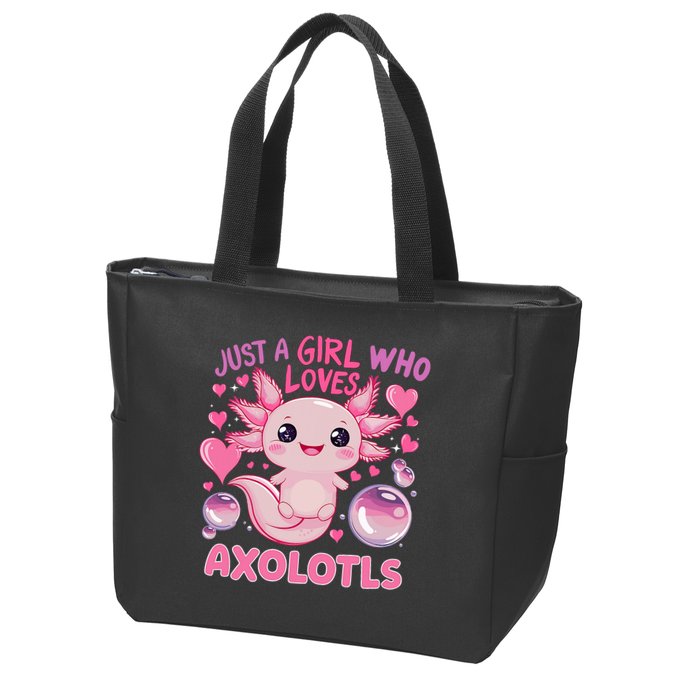 Axolotl Just A Girl Who Loves Axolotls Zip Tote Bag
