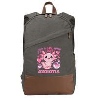 Axolotl Just A Girl Who Loves Axolotls Cotton Canvas Backpack