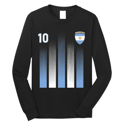 Argentinaian Jersey Argentina Soccer Jersey 10 Football Fan Long Sleeve Shirt