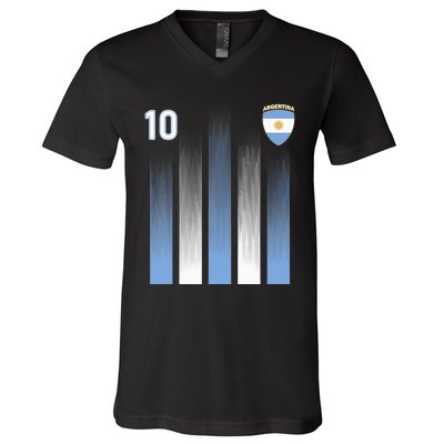 Argentinaian Jersey Argentina Soccer Jersey 10 Football Fan V-Neck T-Shirt