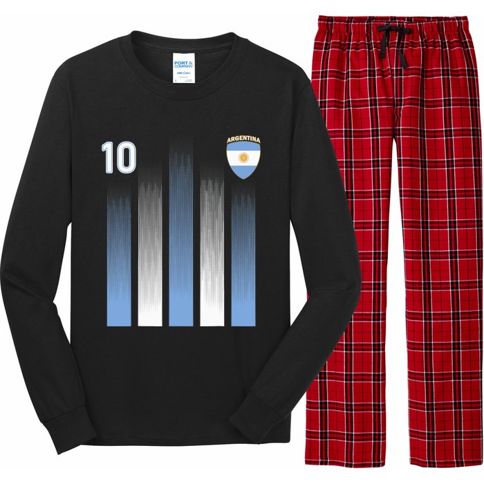 Argentinaian Jersey Argentina Soccer Jersey 10 Football Fan Long Sleeve Pajama Set