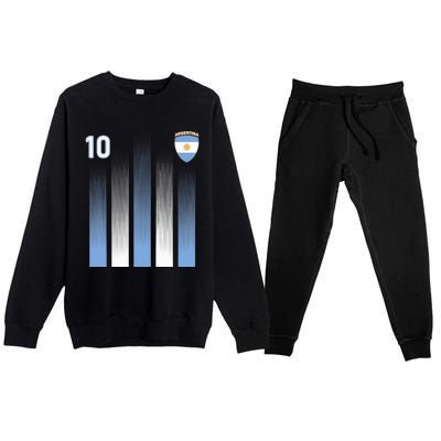 Argentinaian Jersey Argentina Soccer Jersey 10 Football Fan Premium Crewneck Sweatsuit Set