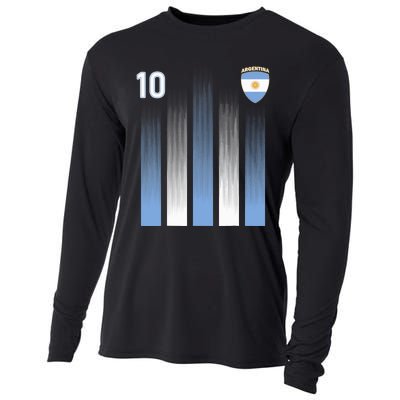 Argentinaian Jersey Argentina Soccer Jersey 10 Football Fan Cooling Performance Long Sleeve Crew