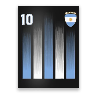 Argentinaian Jersey Argentina Soccer Jersey 10 Football Fan Poster