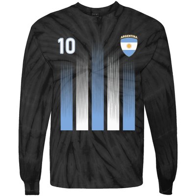 Argentinaian Jersey Argentina Soccer Jersey 10 Football Fan Tie-Dye Long Sleeve Shirt