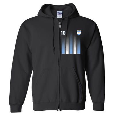 Argentinaian Jersey Argentina Soccer Jersey 10 Football Fan Full Zip Hoodie