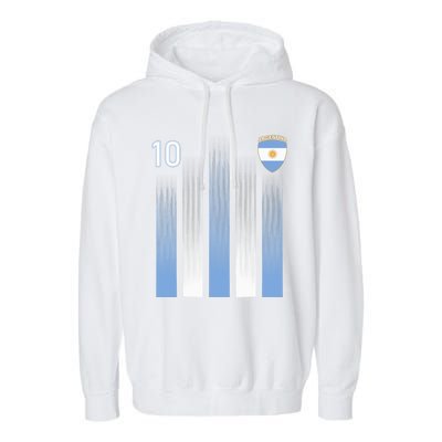 Argentinaian Jersey Argentina Soccer Jersey 10 Football Fan Garment-Dyed Fleece Hoodie