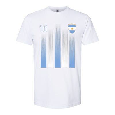 Argentinaian Jersey Argentina Soccer Jersey 10 Football Fan Softstyle CVC T-Shirt