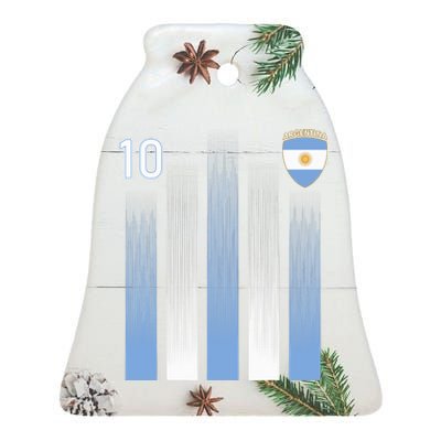 Argentinaian Jersey Argentina Soccer Jersey 10 Football Fan Ceramic Bell Ornament