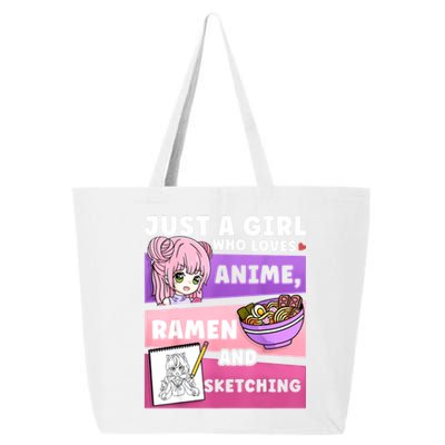 Anime Just A Girll Who Loves Anime Ramen And Sketching 25L Jumbo Tote