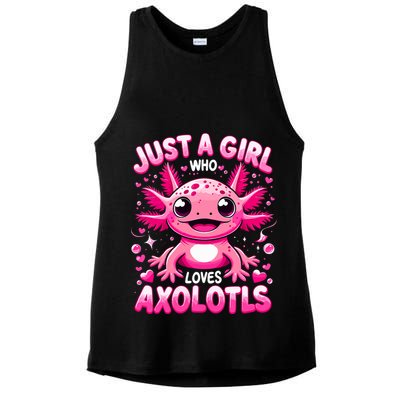 Axolotl Just A Girl Who Loves Axolotls  Ladies PosiCharge Tri-Blend Wicking Tank