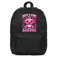 Axolotl Just A Girl Who Loves Axolotls  16 in Basic Backpack
