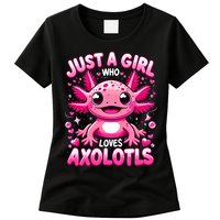 Axolotl Just A Girl Who Loves Axolotls  Womens T-Shirt