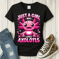 Axolotl Just A Girl Who Loves Axolotls  Womens T-Shirt