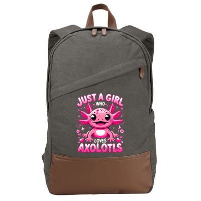 Axolotl Just A Girl Who Loves Axolotls  Cotton Canvas Backpack