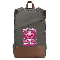 Axolotl Just A Girl Who Loves Axolotls  Cotton Canvas Backpack