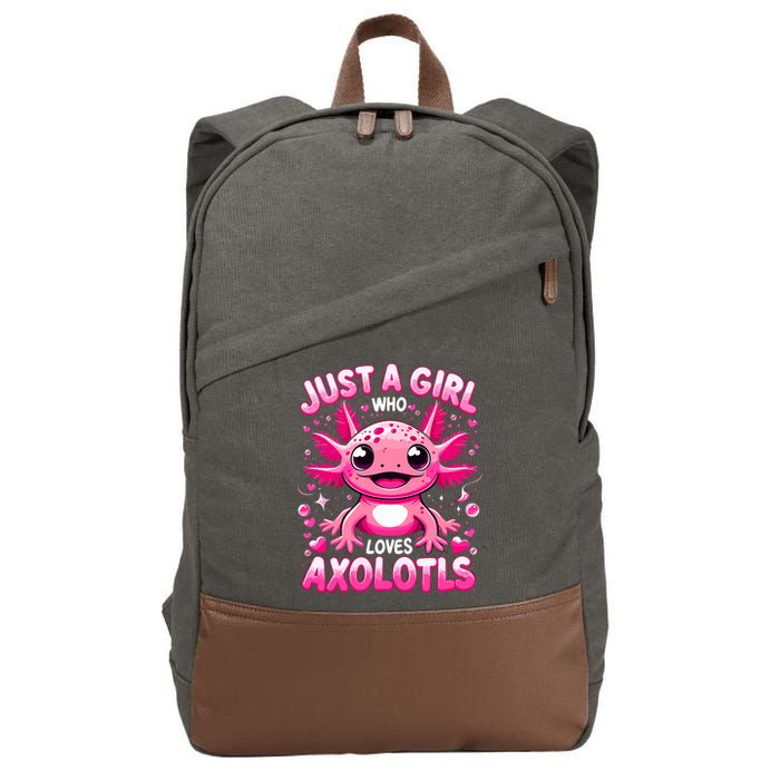 Axolotl Just A Girl Who Loves Axolotls  Cotton Canvas Backpack