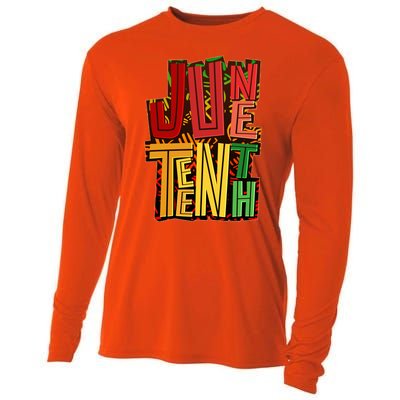 Abstract Juneteenth African Pattern Cooling Performance Long Sleeve Crew